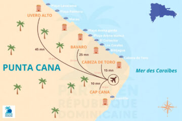 Carte des hôtels de Punta Cana par zone